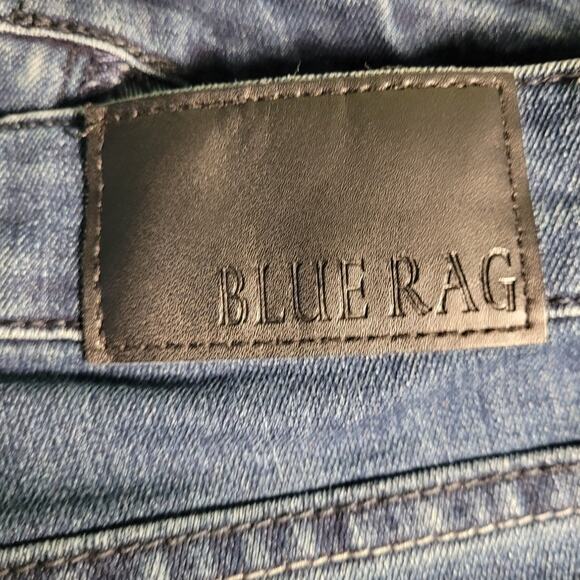 Blue Rag Womens Straight Leg Jeans Sz 10 Dark Indigo Denim Embroidered Pockets - Picture 4 of 7